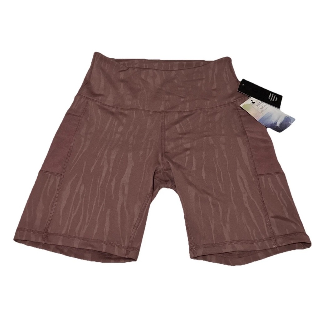 NWT LegEnd Mauve Athletic Biker Shorts Yoga/Gym/Running‎ SidePockets Size L-